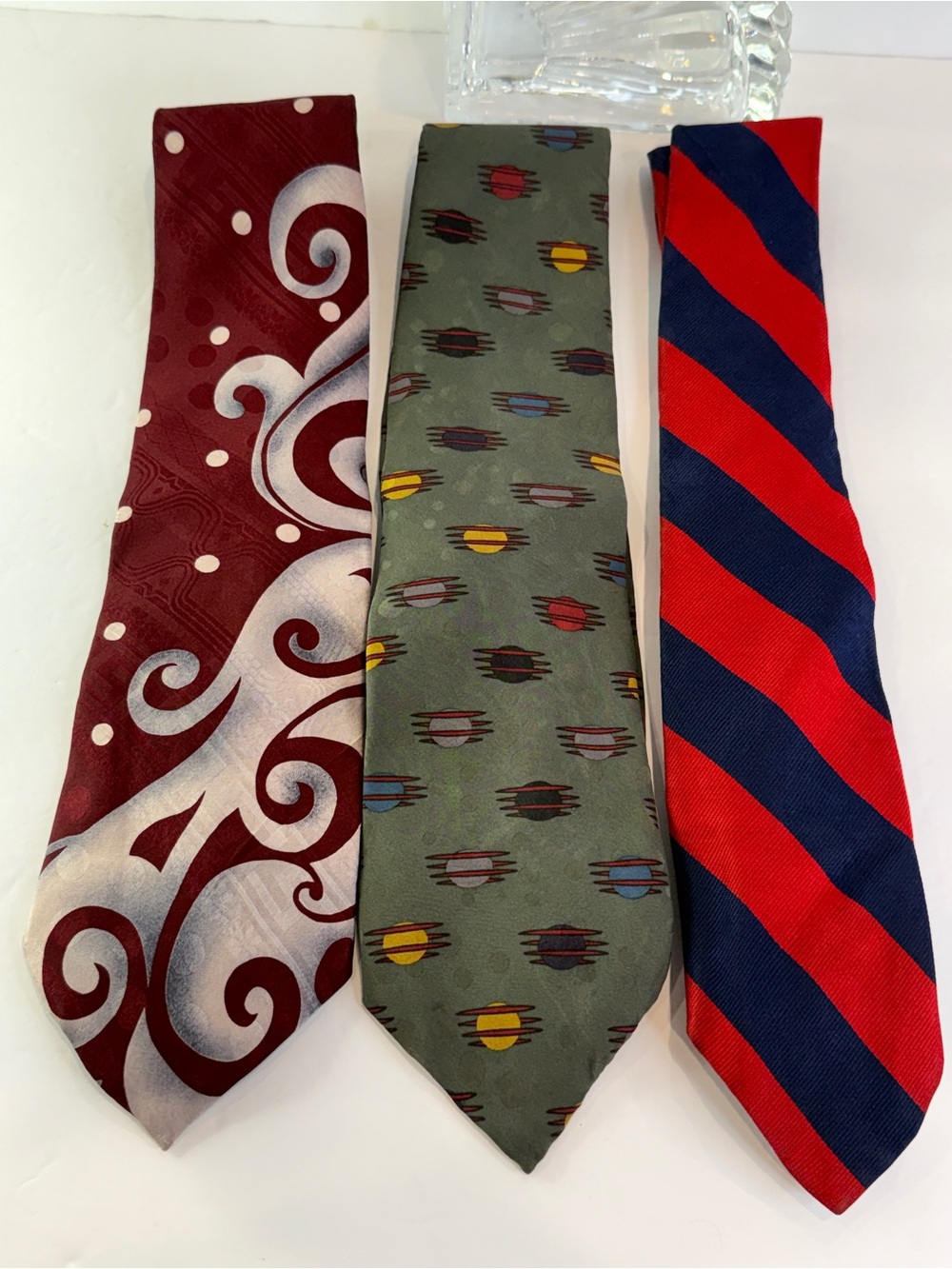 Vintage Designer Tie Trio | Oscar de la Renta Silk • Je Suis Silk • Resilio